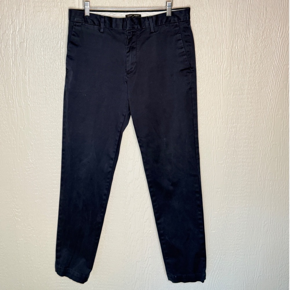 Banana Republic Mason Athletic Tapered Chinos Navy Blue 32x34 Mens Pants